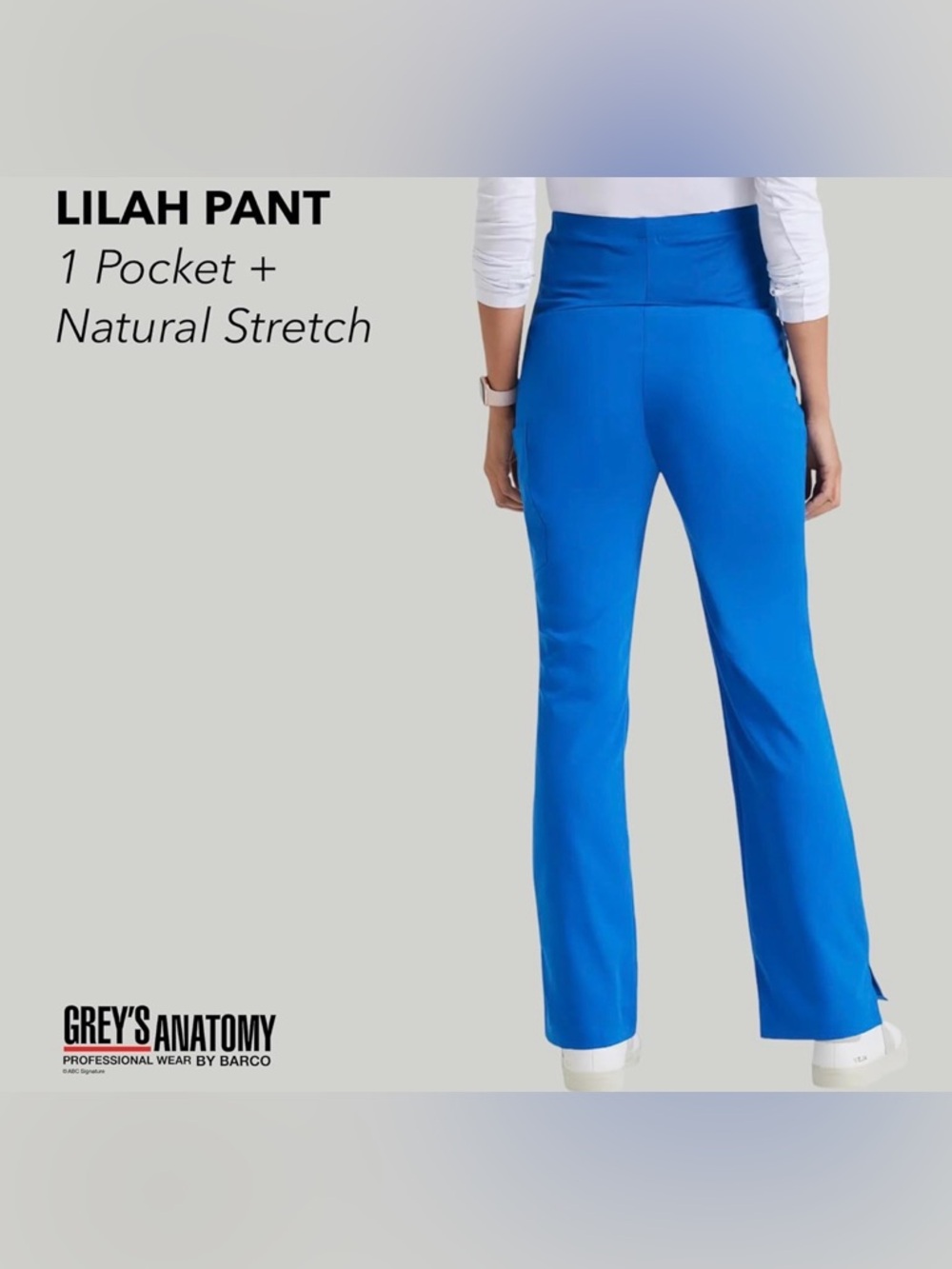 Grey's Anatomy Women's GRP560 Maternity Lilah Scrub Pant. Blue. Small.